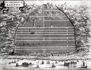 Kanton, Çin Zemin Planı by Johannes Nieuhoff